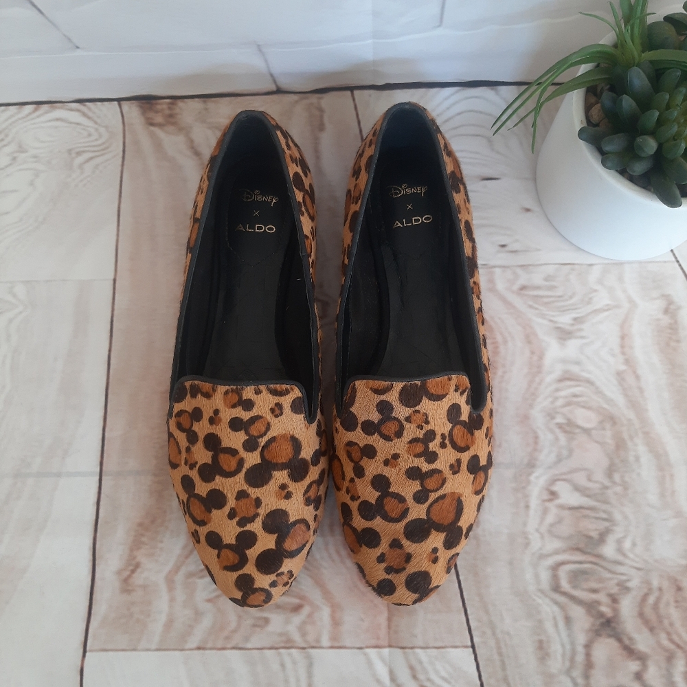 Aldo + Disney Loafers with Black and Brown Leopard Print Sz9